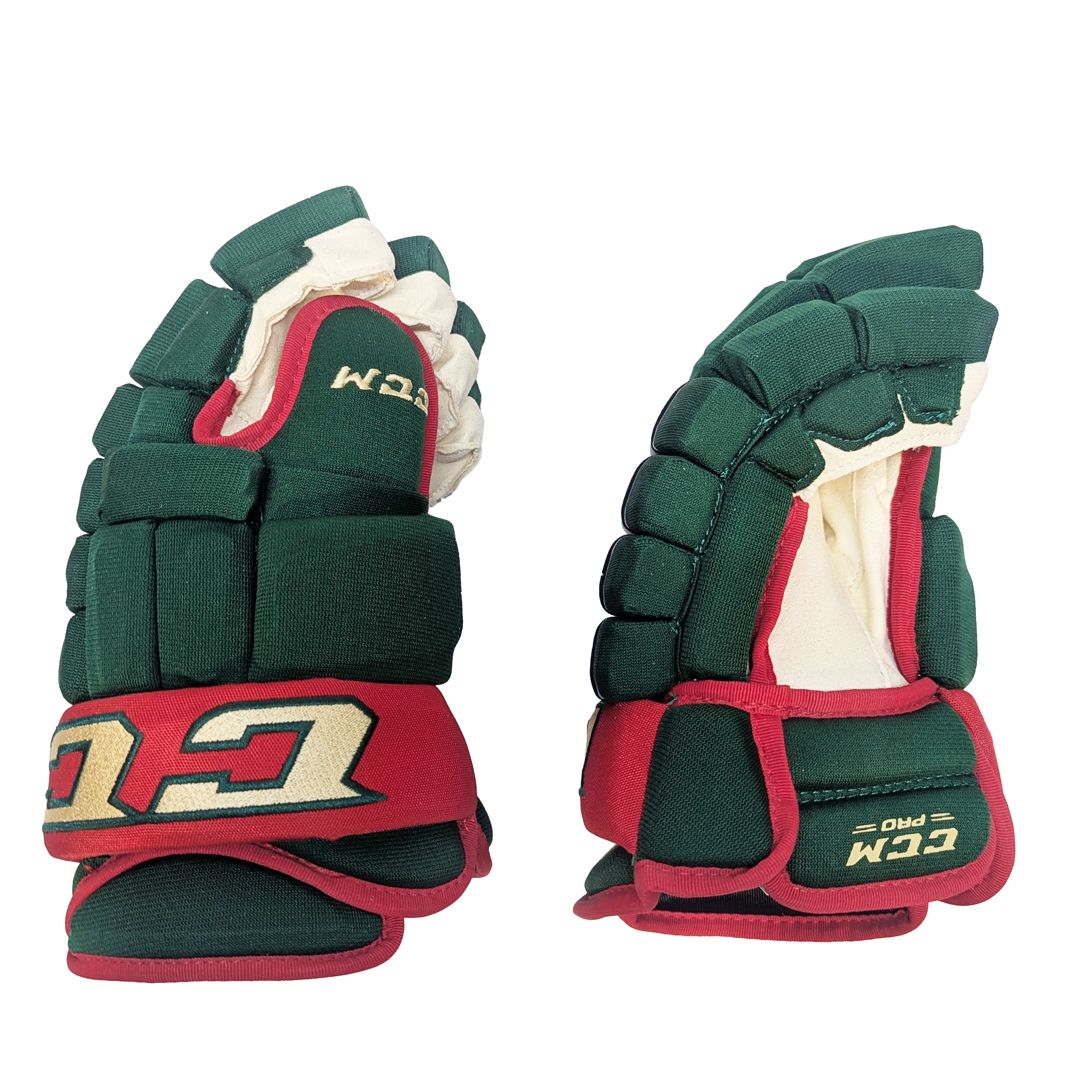 CCM HG97 - Gant NHL Pro Stock - Nico Sturm (Vert/Rouge/Or)